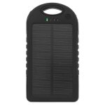 Chargeur solaire - batterie de secours 5000 mah + torche pour mobiles et smartphones - noir
