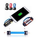 Chargeur de tlphone portable avec cble micro usb, 2 piles aa d'urgence, pour samsung, htc, huawei, ...