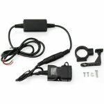 Chargeur de t�l�phone portable usb pour moto 9 - 24v avec double anneau de sortie usb et interrupteur ...