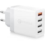 Chargeur usb, 33w prise usb multiple 4 ports prise chargeur rapide multiprise adaptateur secteur pour ...