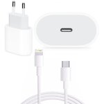 Chargeur usb - c 20w + cable de charge type c vers lightning 1 m�tre compatible pour iphone 12 couleur ...