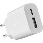 Chargeur usb c, 25w 2 port prise usb - a & usb - c chargeur rapide adaptateur type c secteur pour apple ...