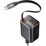 Chargeur usb c 40 w 2 ports chargeur rapide avec c�ble de charge r�tractable bloc d'alimentation usb ...