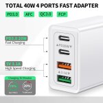 Chargeur usb - c 40w 2 - pack (4 ports) - double pd20w + 2xqc3. 0 3. 1a avec câble 2m - charge rapide ... Chargeur usb - c 40w 2 - pack (4 ports) - double pd20w + 2xqc3. 0 3. 1a avec câble 2m - charge rapide ...
