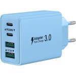 Chargeur usb c, 40w 4 port prise chargeur rapide usb c, 2pack multiple secteur double pd + qc 3. 1a type ...