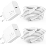 Chargeur usb c pour iphone 15 charge rapide, 2 - pack 20 w chargeur rapide avec cble 2m compatible avec ...