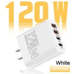 Chargeur usb c multi 4 ports 120w, charge rapide 3. 0, type c, adaptateur mural pour téléphone portable, ... Chargeur usb c multi 4 ports 120w, charge rapide 3. 0, type c, adaptateur mural pour téléphone portable, ...