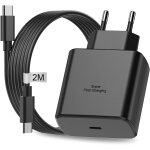 Chargeur usb c rapide 45w avec cable 2m pour telephones samsung galaxy s23 ultra / s22 + / s21 / s20 ...