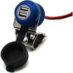 Chargeur usb de moto 4, 6 a 23 w en aluminium avec double port de charge rapide, robuste, etanche, pour ...