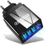 Chargeur usb multiple charge rapide 4 ports usb pise rapide compatible tous les t�l�phones portables ...