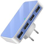 Chargeur usb plat 25 w 4 a, 4 ports, adaptateur de charge multiple, bloc de charge compact de voyage ...