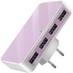 Chargeur usb plat 25 w 4 a, 4 ports, adaptateur de charge multiple, bloc de charge compact de voyage ...