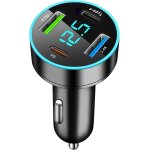 Chargeur voiture allume cigare 4 ports usb 53w - double pd & qc3. 0 avec led voltmtre - compatible iphone, ...