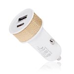 Chargeur voiture allume - cigare double charge port usb2 15w et usb - c 25w blanc pour sony xperia 10 ...