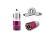 Chargeur voiture allume - cigare ultra rapide car charger 2x usb 2100ma + 1000ma ( + câble offert) rose ... Chargeur voiture allume - cigare ultra rapide car charger 2x usb 2100ma + 1000ma ( + câble offert) rose ...