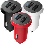 Chargeur voiture allume cigare usb lot de 3, 2 ports 5v / 3. 1a compatible avec iphone 11 / xr / xs max ...