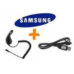 Chargeur voiture + cable data marque samsung pour wave 3 s8600