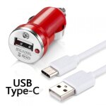 Chargeur voiture cble usb type c rouge pour oneplus 5t