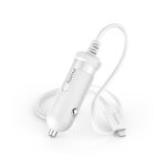 Chargeur de voiture avec connecteur lightning, 5 w, 1, 0 m, blanc