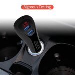 Chargeur de voiture double usb 3. 0, adaptateur de charge rapide pour t�l�phones portables, tension d'affichag ...