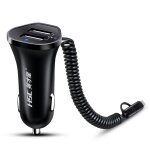 Chargeur de voiture rapide a double usb hsc - 104 a, 130cm, adaptateur intelligent 12v - 24v pour android ...