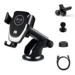 Chargeur de voiture sans fil 10w qi fast charging support de t�l�phone automatique dans la voiture support ...