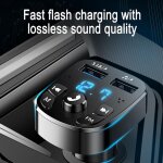 Chargeur de voiture, transmetteur fm, bluetooth, audio, double usb, lecteur mp3, mains libres, chargeur ...