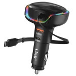 Chargeur voiture usb - c 20w et usb qc 3. 0 avec anneau led et c�ble type - c 30w linq noir