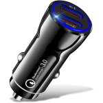 Chargeur de voiture usb quick charge 3. 0 - chargeur usb 2 ports qc 3. 0 / 3. 1 a - prise usb voiture ...