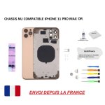 Ch�ssis arri�re nu compatible iphone 11 pro max or, itechfrance�, qualit� origine, vitre arri�re, kit ...