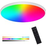 Cheng - lampe de plafond led dimmable avec tlcommande, 24w rgb plafonnier led couleur ip44 etanche, ...