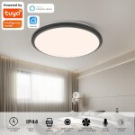 Cheng - luminaire de plafond led intelligent 24w noir montage encastré avec télécommande - compatible ... Cheng - luminaire de plafond led intelligent 24w noir montage encastré avec télécommande - compatible ...
