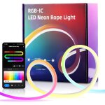 Chenquansarl - bande led non rgb ic, bande led tube wifi pour mur, bande extrieure, contrle par application ...