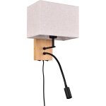 Chenquansarl - leuchten applique nilam 212870236, bois naturel, abat - jour en tissu, excl. 1x e27, bras ...