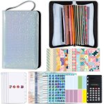 Classeur de budget a6 avec fermeture a glissire, organ ur d'argent, portefeuille d'enveloppe de trsorerie, ...