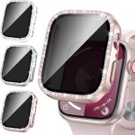 Cmjaagur - [3 pices] privacy diamant coque pour apple watch series 9 / 8 / 7 45mm avec anti - espion ...