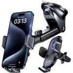 Cmjaagur - support de tlphone de voiture avec ventouse et clip super ferme pour tableau de bord, pare ...