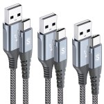 Cmwx - cable usb c, cable usb c charge rapide [3m + 2m + 2m / lot de 3], fil chargeur type c nylon tress ...