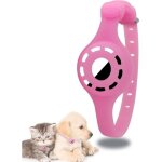 Collier pour chien en silicone (rose), collier pour chat compatible avec airtag (tracker non inclus), ...