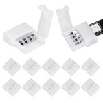 Connecteurs de bande lumineuse led rgb a 4 broches, extension de terminal, sans soudure, 10mm, 50 paquets ...