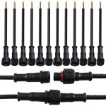 Connecteurs etanches, 8 paires de fiches a 3 broches, connecteurs etanches ip65 avec cble d'extension ...