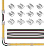 Connecteurs de ruban led de kit connecteur d'angle led 12 pièces fcob 4pin 10mm transparent sans soudure ... Connecteurs de ruban led de kit connecteur d'angle led 12 pièces fcob 4pin 10mm transparent sans soudure ...