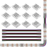 Connecteurs de ruban led de kit connecteur d'angle led 12 pi�ces smd 4 broches 10mm transparent sans ...
