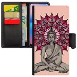 Coque 12 pro / iphone 12 en cuir portefeuille bouddha rosace telephone noir statue inde pas cher smartphone ...