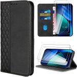 Coque + 2 verres tremp�s pour iphone air, protection antichoc synth�cuir noir motif mosa�que - efconnection ...