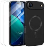 Coque + 2 verres tremp�s pour iphone air, protection silicone antichoc avec cercle magn�tique - noir ...