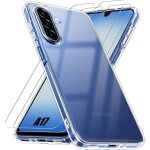 Coque et 2 verres tremp�s pour samsung galaxy a17 5g / 4g - protection renforc�e antichoc silicone transparent ...