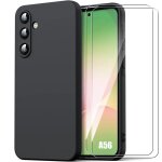 Coque + 2 verres tremp�s pour samsung galaxy a56 5g, protection silicone liquide ultra slim souple effet ...