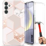 Coque + 2 verres trempés pour samsung galaxy s24 plus / s24 + , coque slim elégant motif marbre rose ... Coque + 2 verres trempés pour samsung galaxy s24 plus / s24 + , coque slim elégant motif marbre rose ...