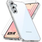 Coque + 2 verres tremp�s pour samsung galaxy s25 fe, protection transparente anti - rayures slim l�ger ...